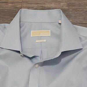 Michael Kors MK Long Sleeve Classic Blue Non Iron Dress Shirt
